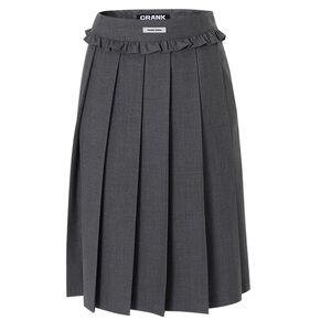 Adorable Frill Pleated midi skirt by Korean brand CRANK